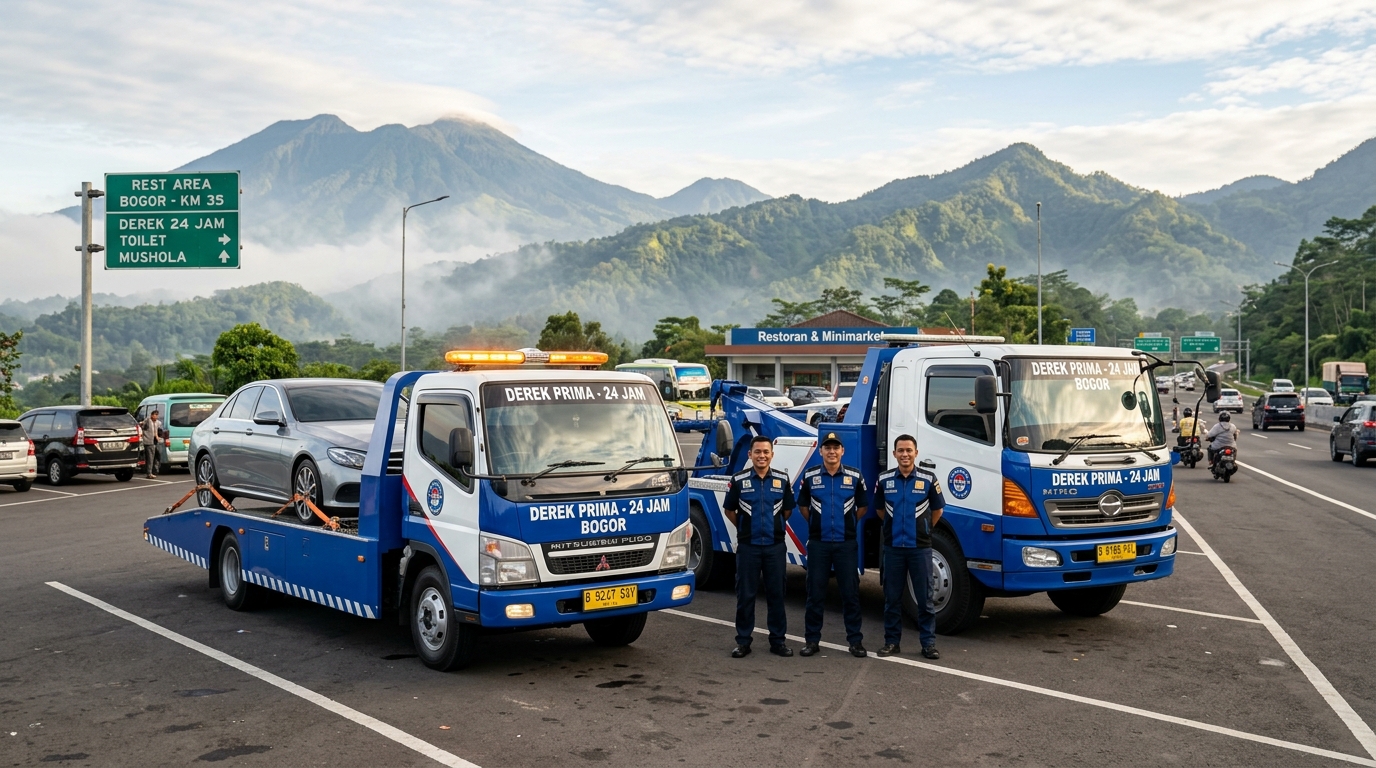 Armada Towing Hidrolik & Derek Cantol Rest Area Bogor KM 35