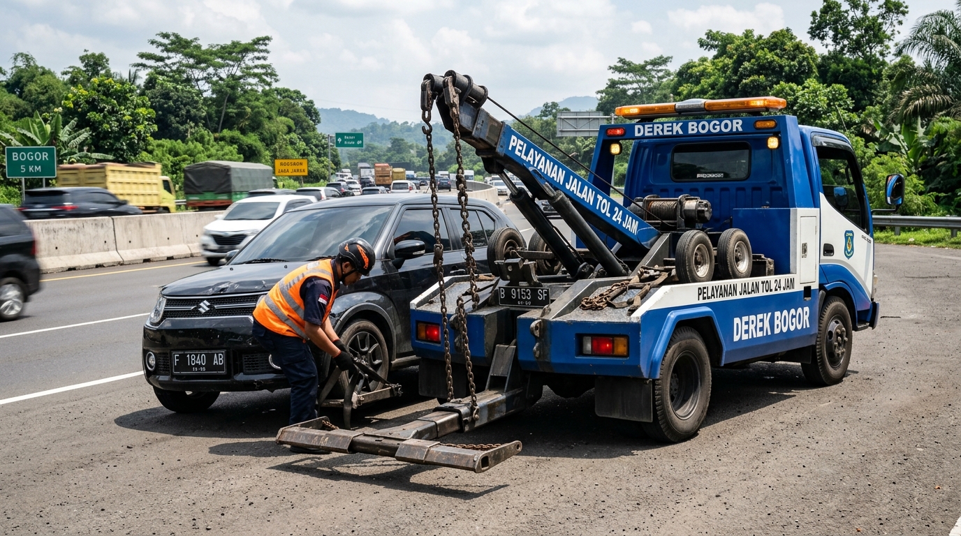 Derek Cantol Roda Depan (Wheel-Lift) Siaga 24 Jam